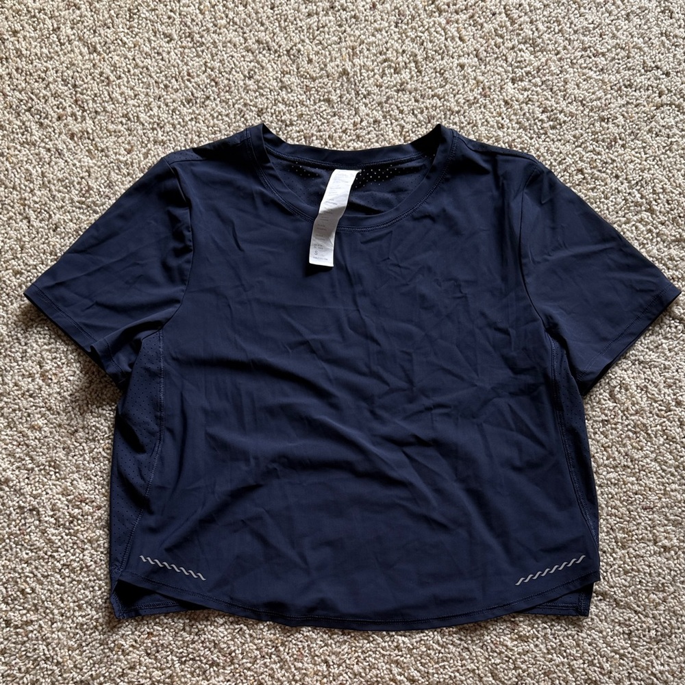 Fabletics Navy Short Sleeve Tee